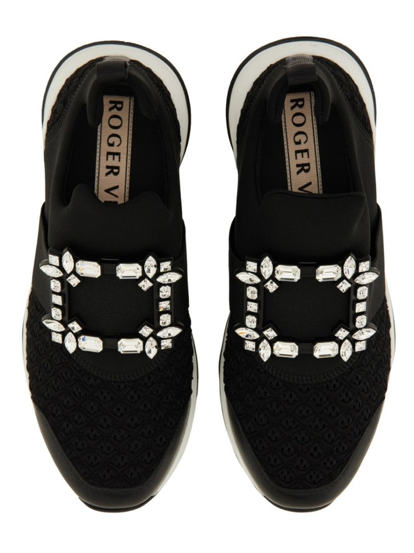 Roger Vivier Viv Run Slip-On Crystal Accents Sneakers