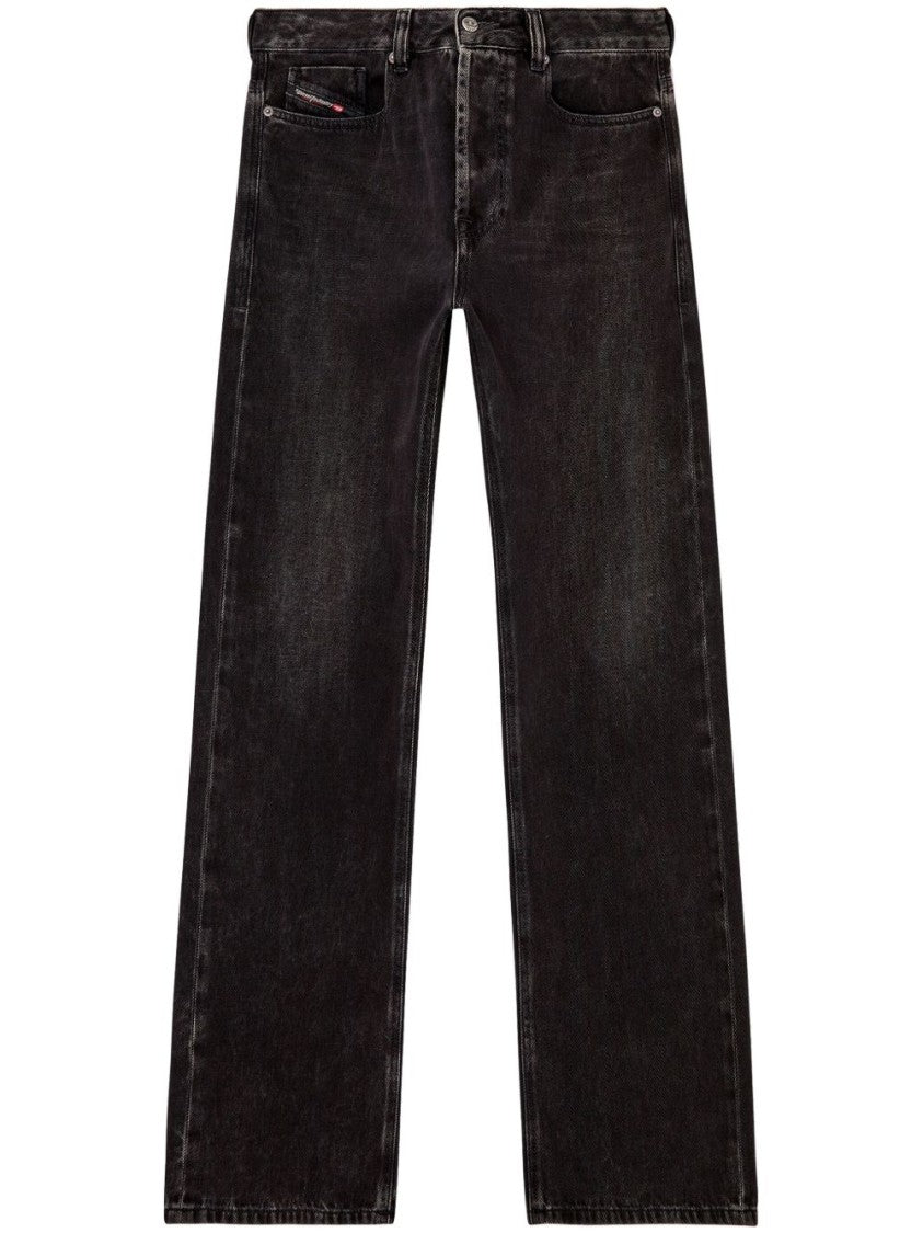 Diesel Relaxed Fit Black Washed Denim Jeans