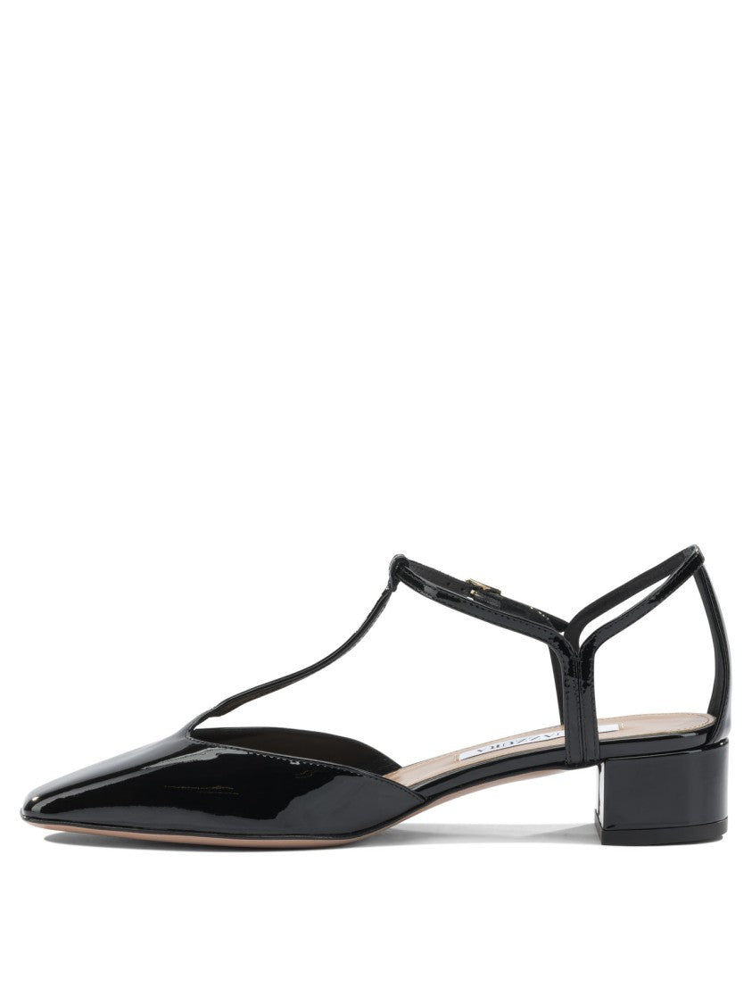 Aquazzura Black Slingback Pumps With Adjustable Buckle