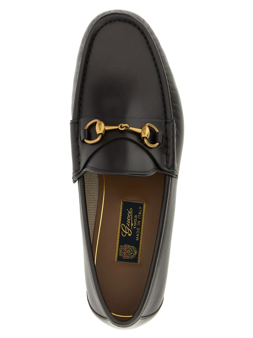 Gucci Leather Loafers With Antiqued Metal Horsebit Detail