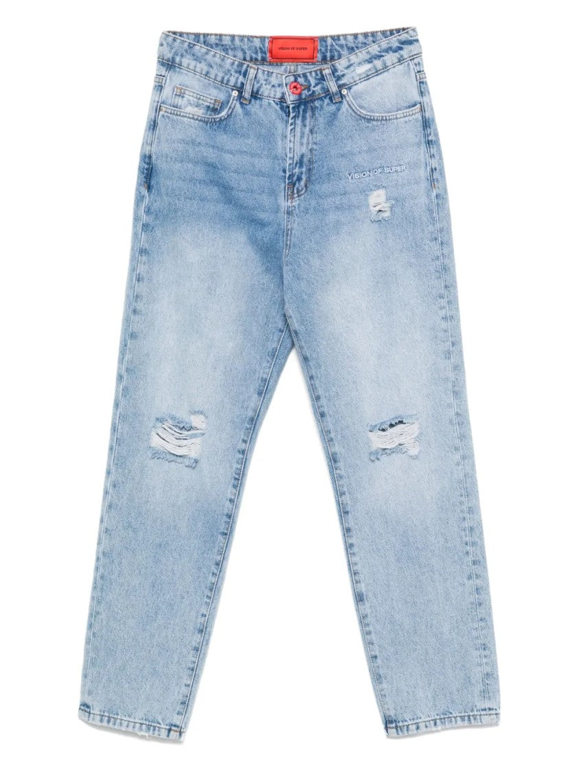 Vision Of Super Straight Cut Denim Jeans With Traditional Five-Pocket Design