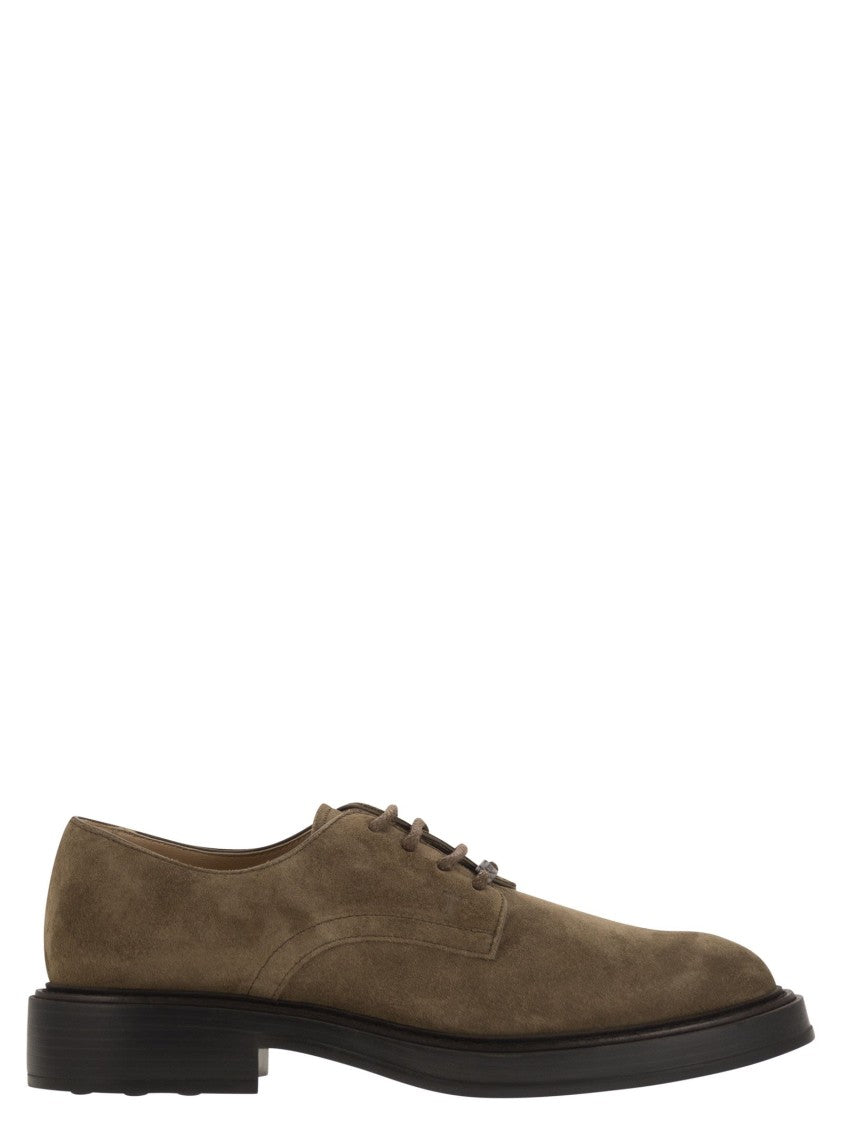 Tod's Brown Suede Lace-Up Derby Shoes