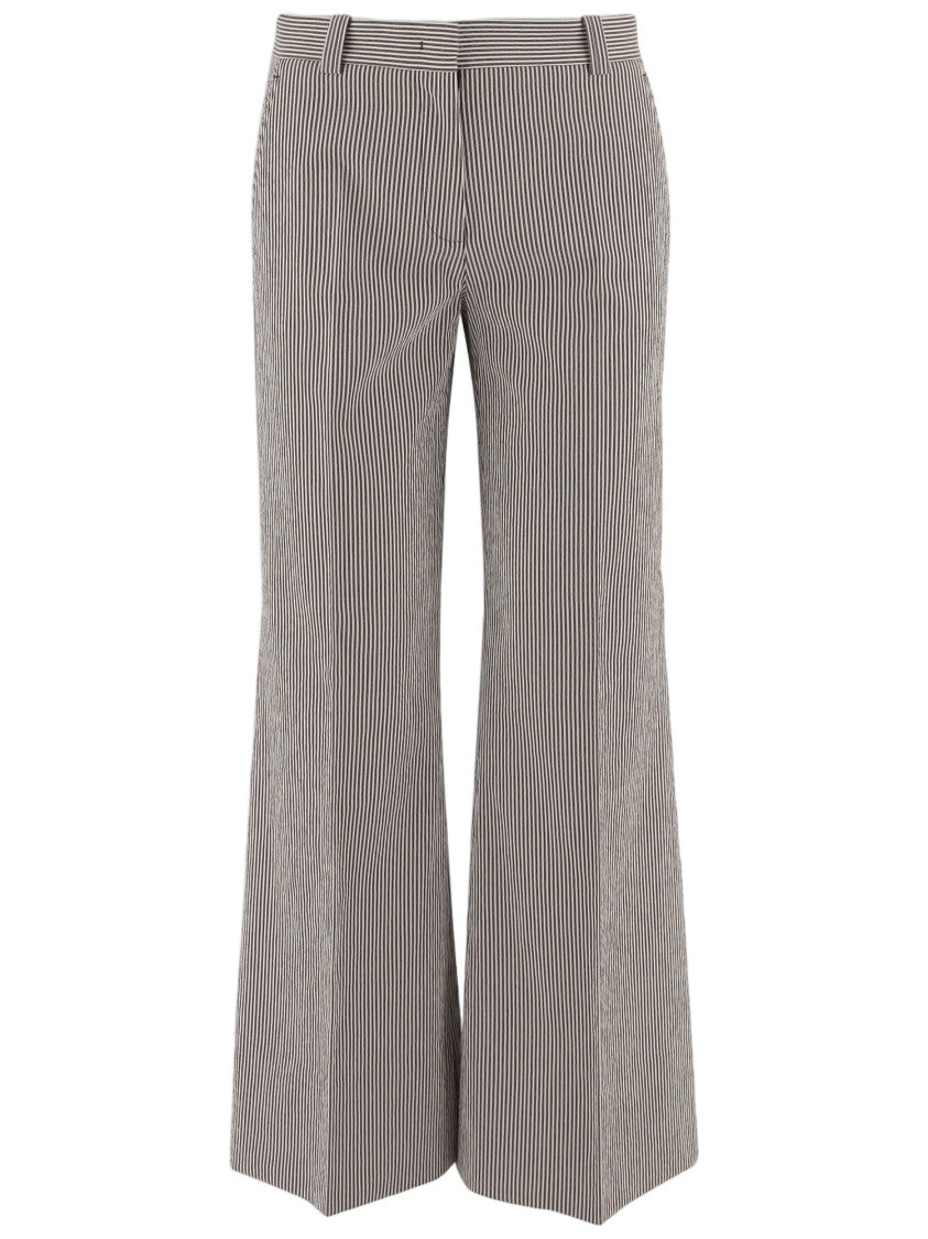 Ql2 Striped Stretch Cotton-Blend Pants
