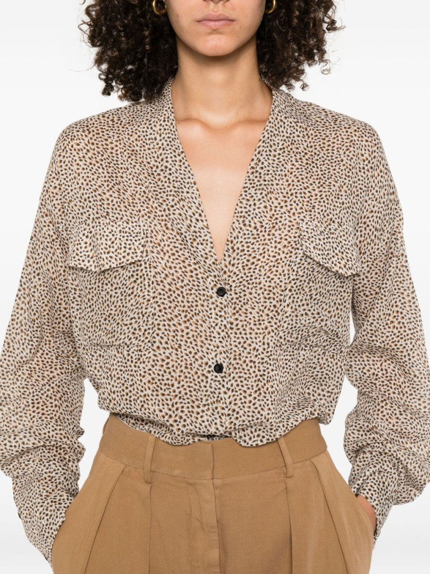 Forte Forte Relaxed Fit Cotton-Silk Blend Shirt With V-Neckline