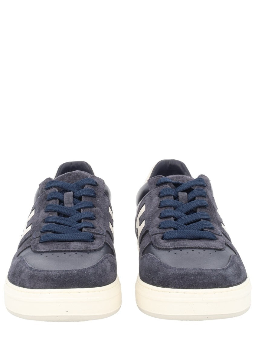 Hogan Blue H-Tv Suede Panel Sneakers