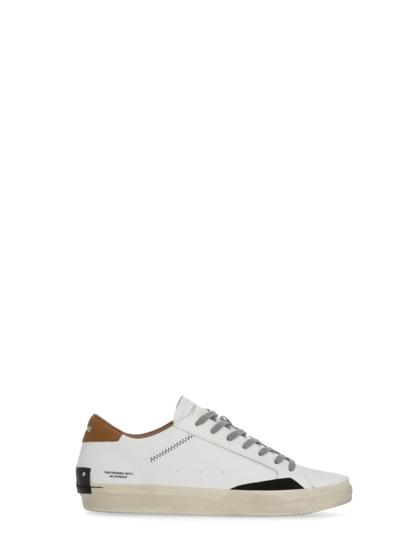 Crime London White Distressed Used Effect Sneakers
