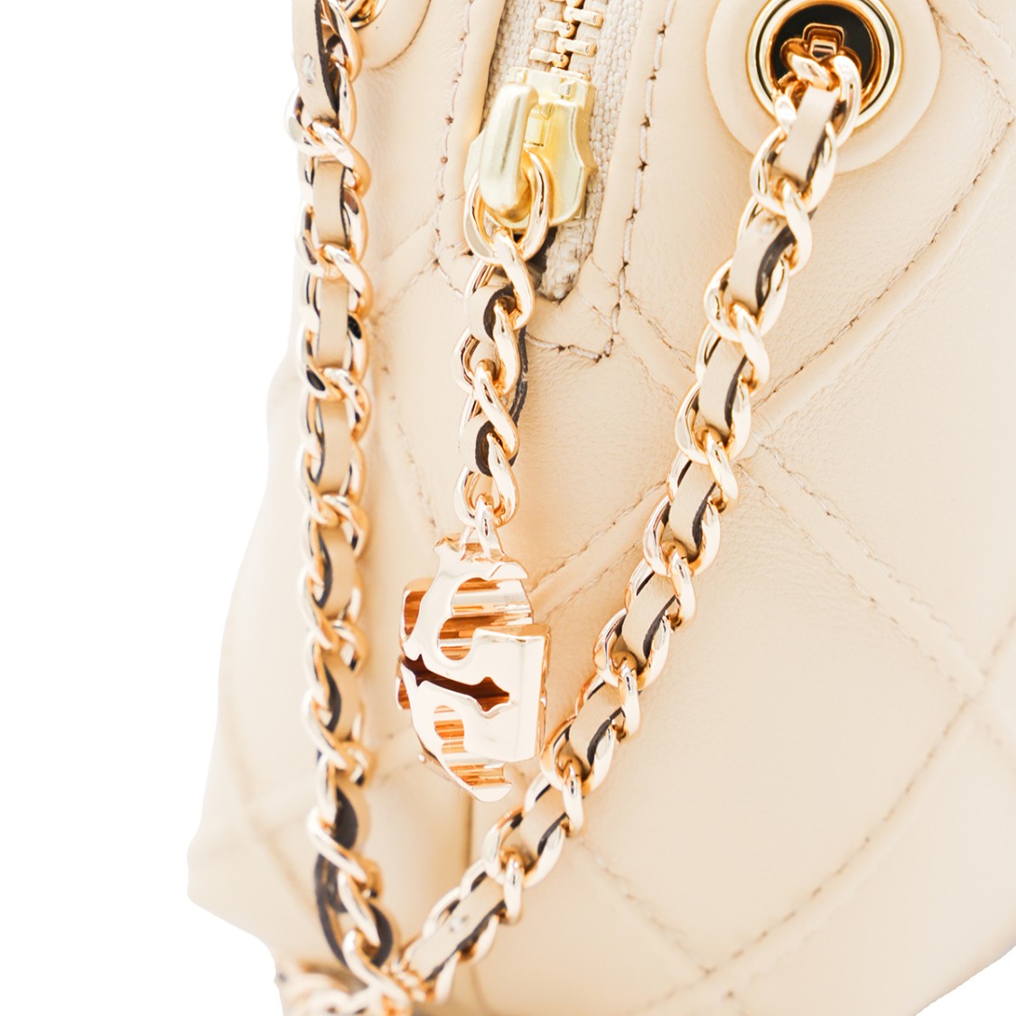 Tory Burch Cream Leather Fleming Crossbody Bag