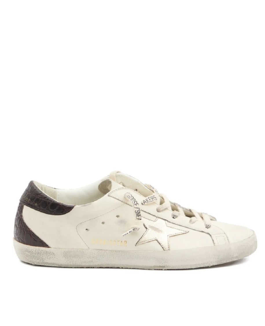 Golden Goose Super Star Vintage White Leather Low-Top Sneakers