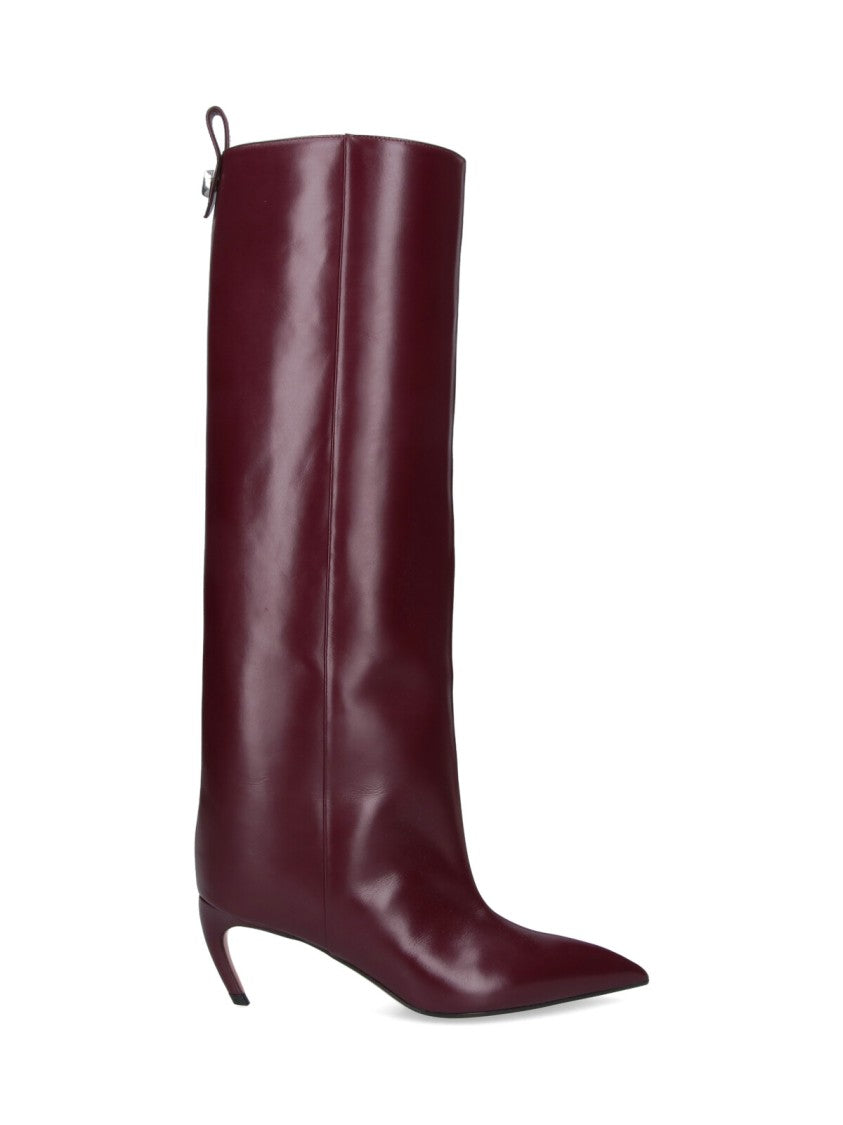 The Attico Mid-Calf Brown Leather Boots