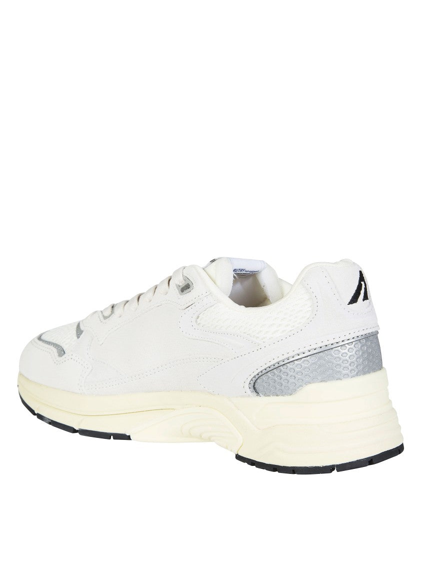 Autry White Upper Silver Accents Sneakers