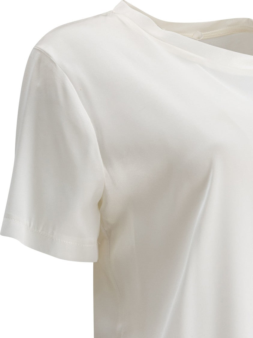 F.It Silk-Elastane Blend T-Shirt With Minimalist Design