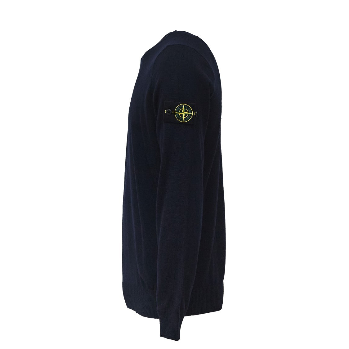 Stone Island Ribbed Crew Neck Sweater In Pure Rws Wool