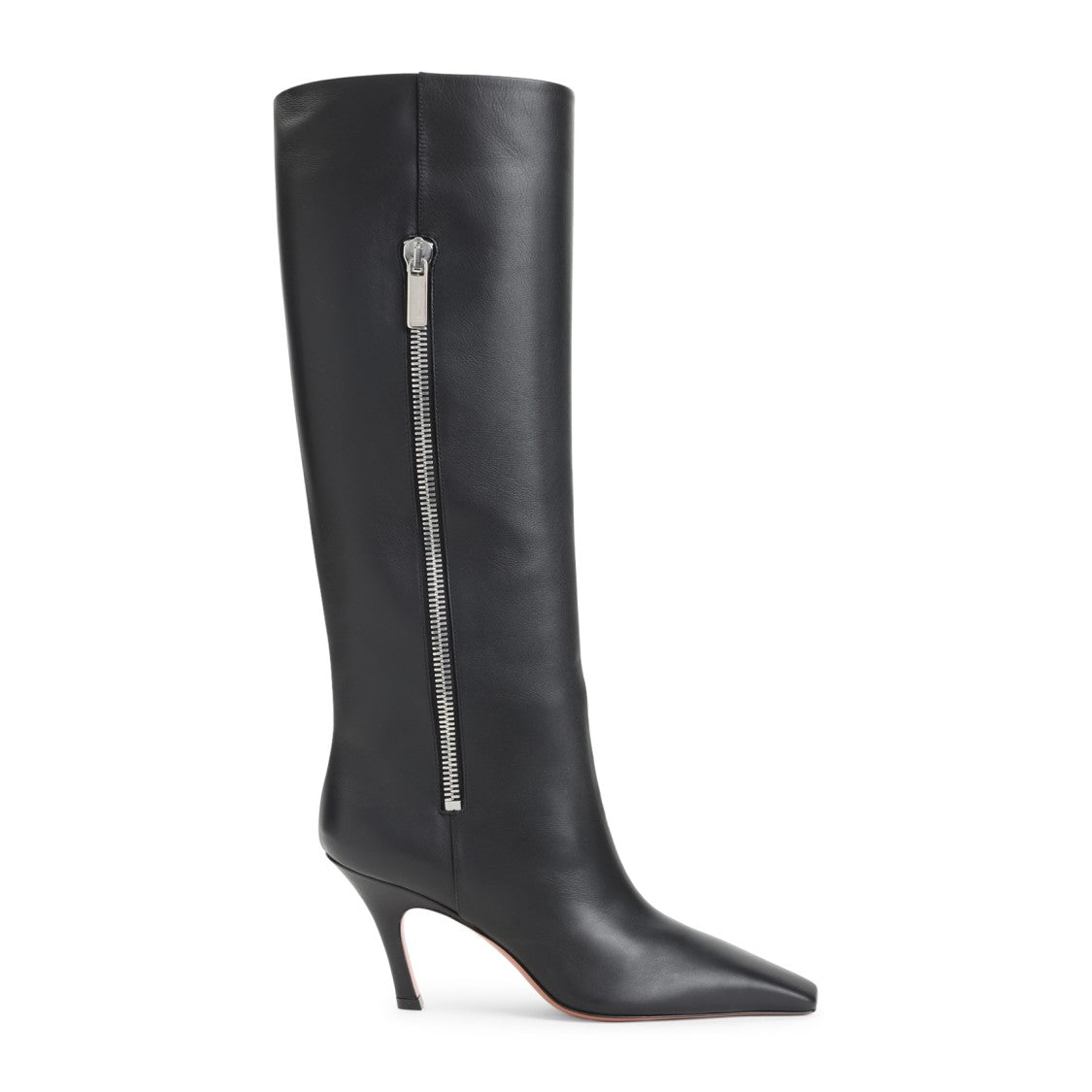 Amina Muaddi Pointed Toe Black Ankle Boots