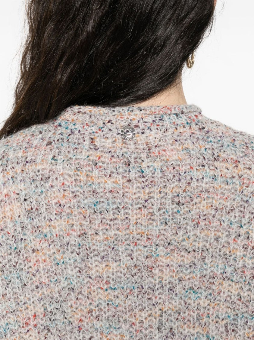 Twin-Set Textured Knit Sweater With Ruffled Edges