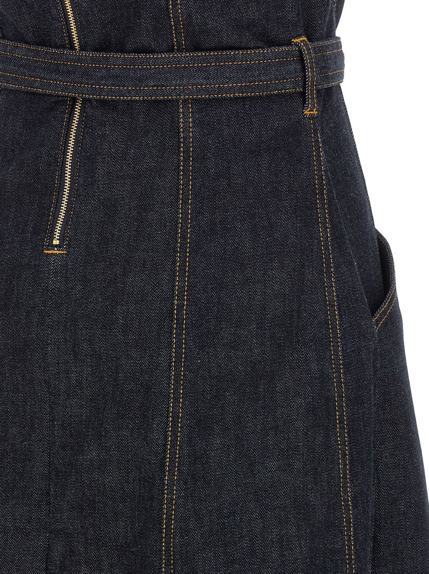 Self-Portrait Indigo Denim Bandeau Midi Dress' Dress