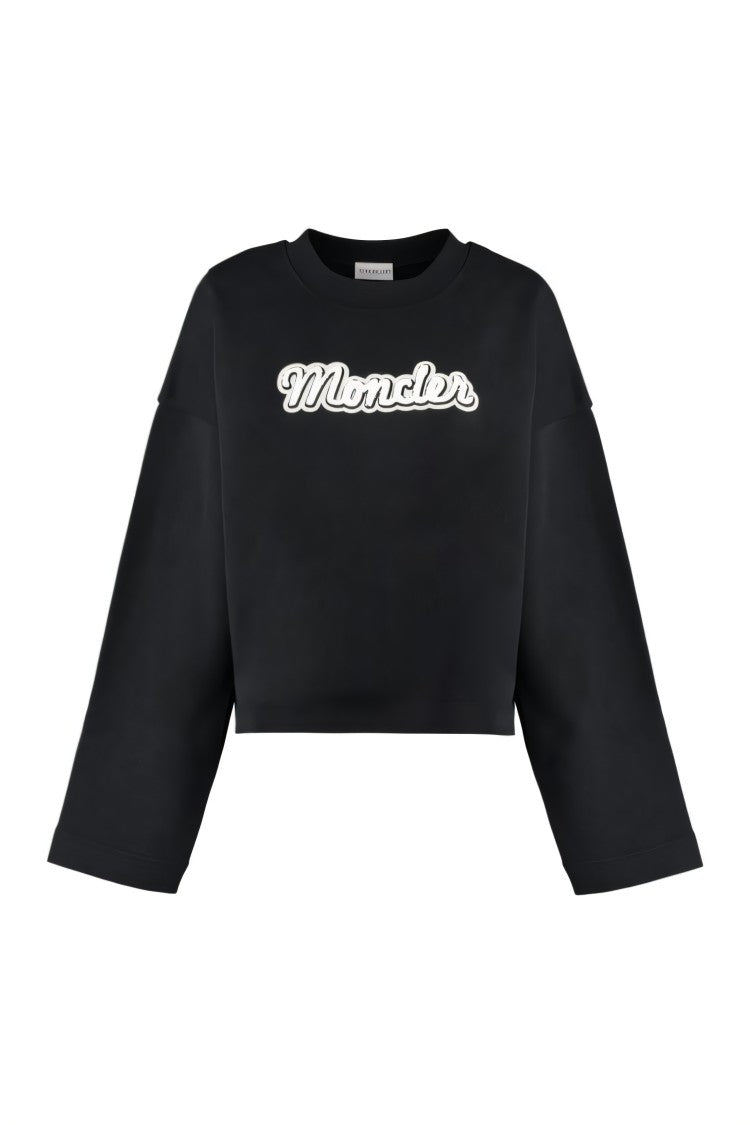 Moncler Cropped Black Long-Sleeve Top