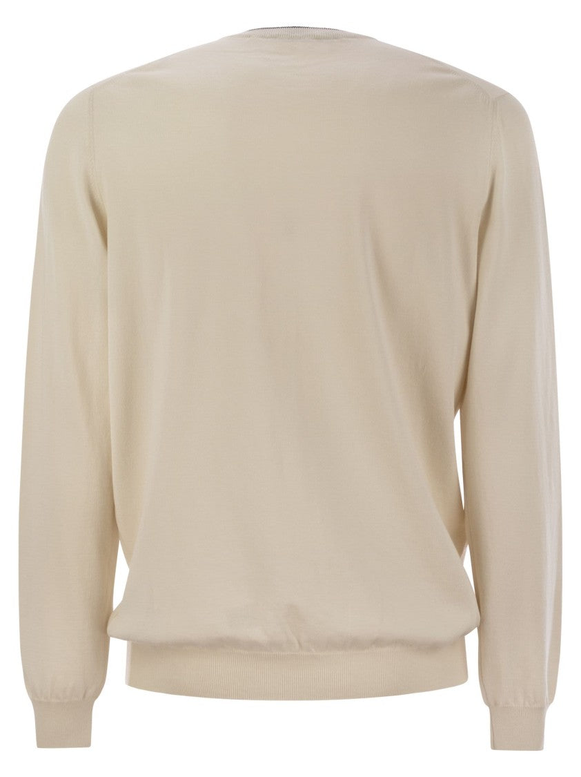 Fay Crew-Neck Jumper In Shaved Cotton Knit