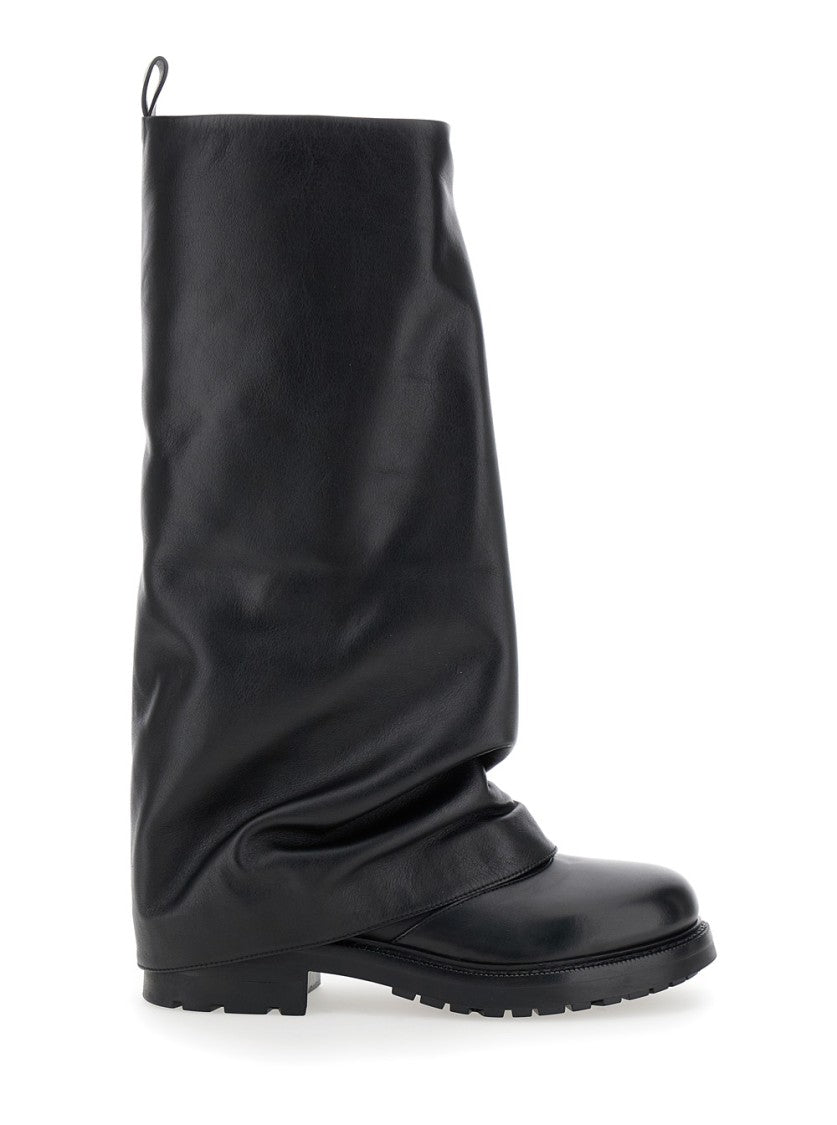 Strategia Ranger' Black Leather Boots
