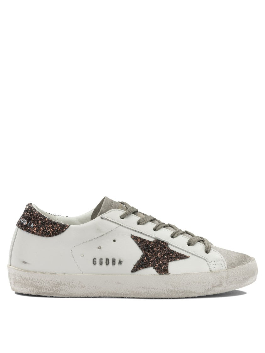 Golden Goose Distressed Slip-On Sneakers With Glitter Accents