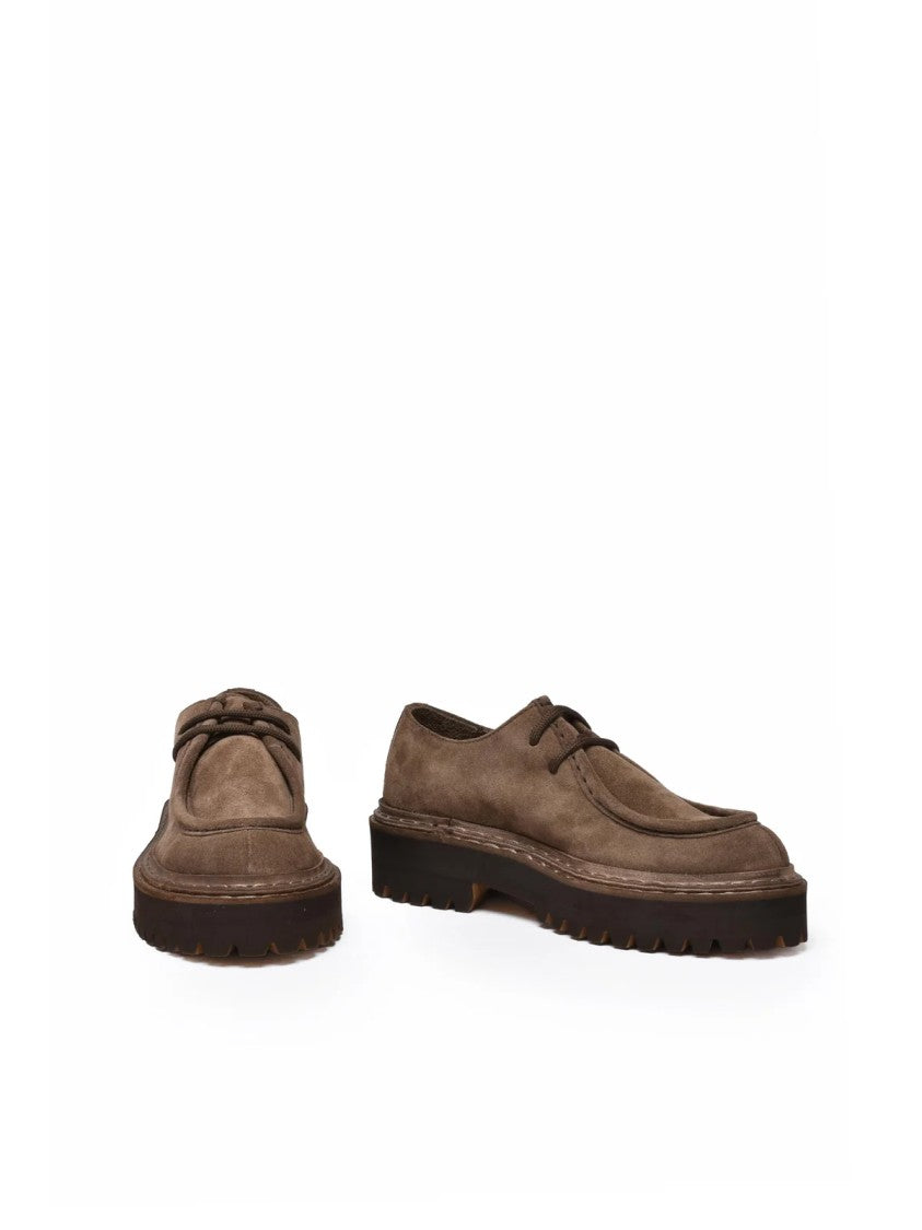 Officine Creative Olive Green Suede Lace-Up Ankle Boots