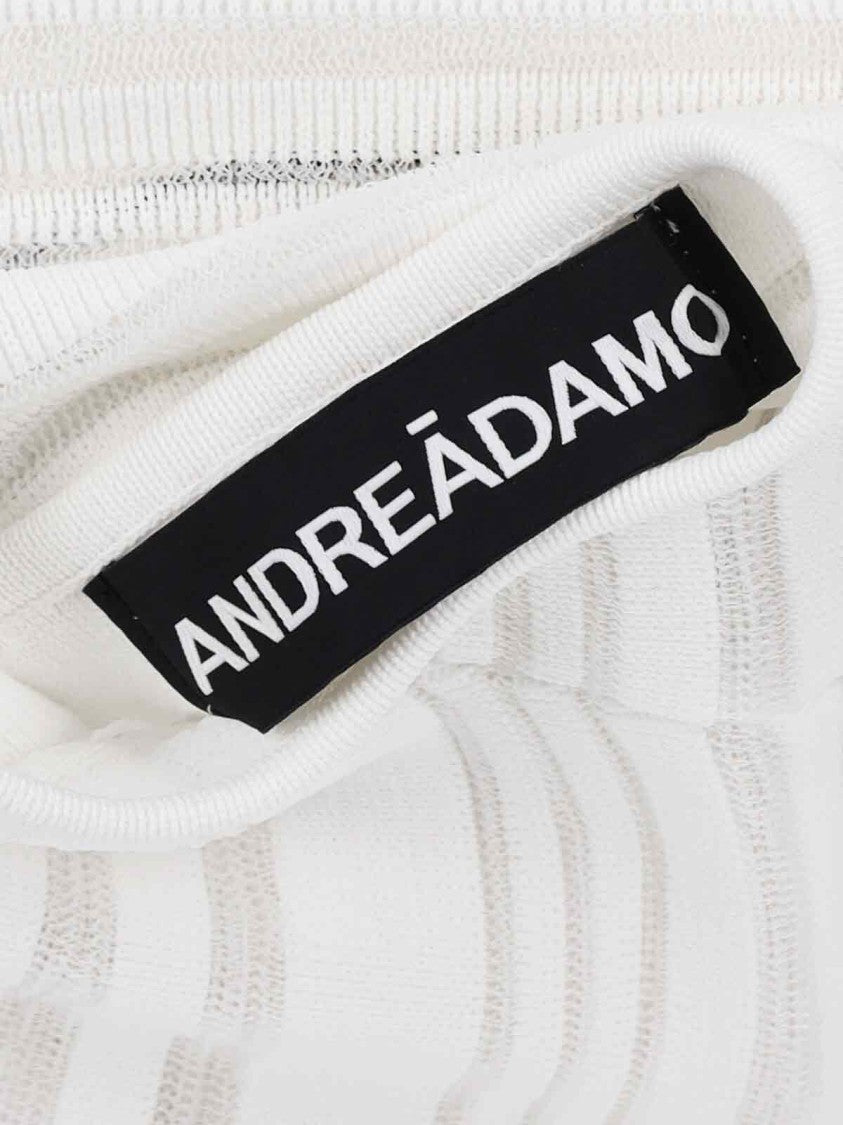 Andreâdamo Ribbed Knit Midi Dress – White