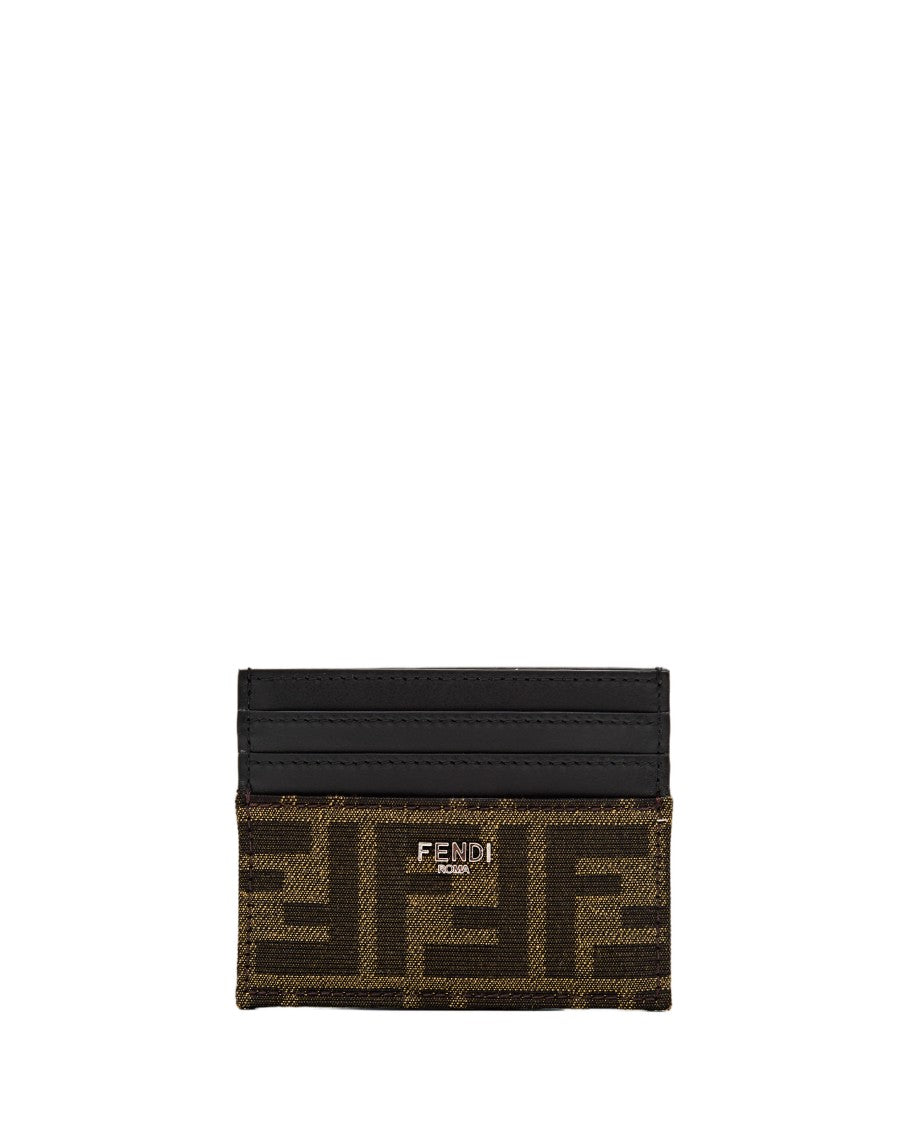 Fendi Jacquard Card Holder With Geometric Pattern