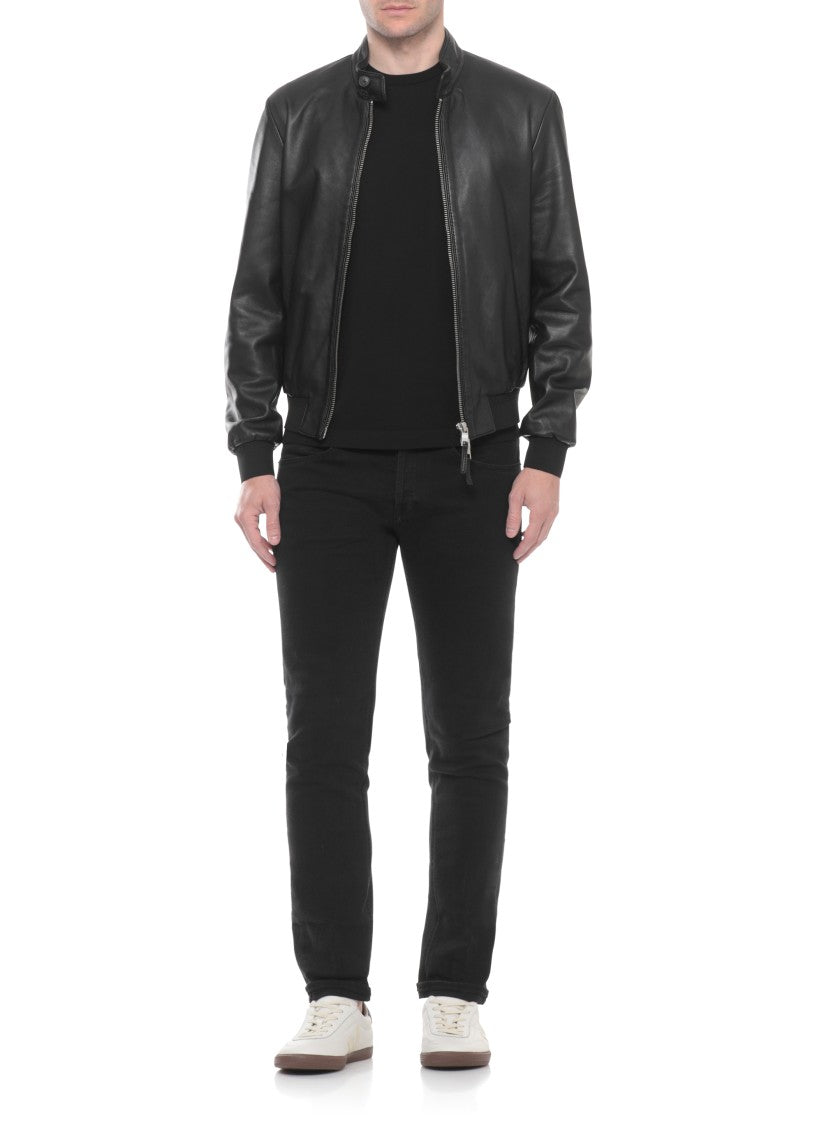 The Jack Leathers Black Elvis High Neck Leather Jacket