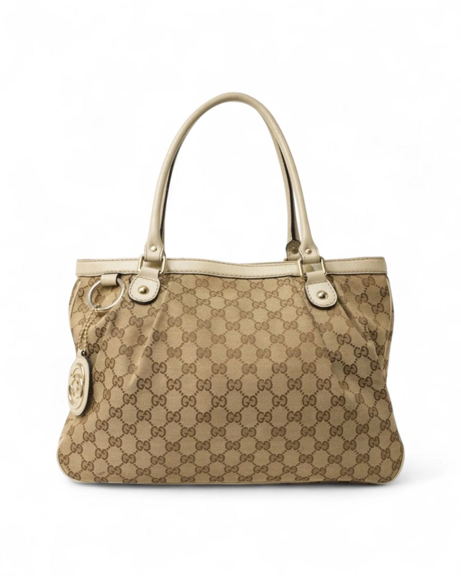 Gucci Sukey Medium Gg Supreme White Shopper