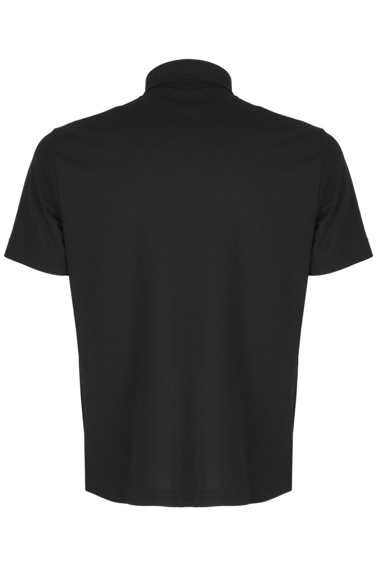 Zanone Ice Cotton Slim Fit Black Polo Shirt