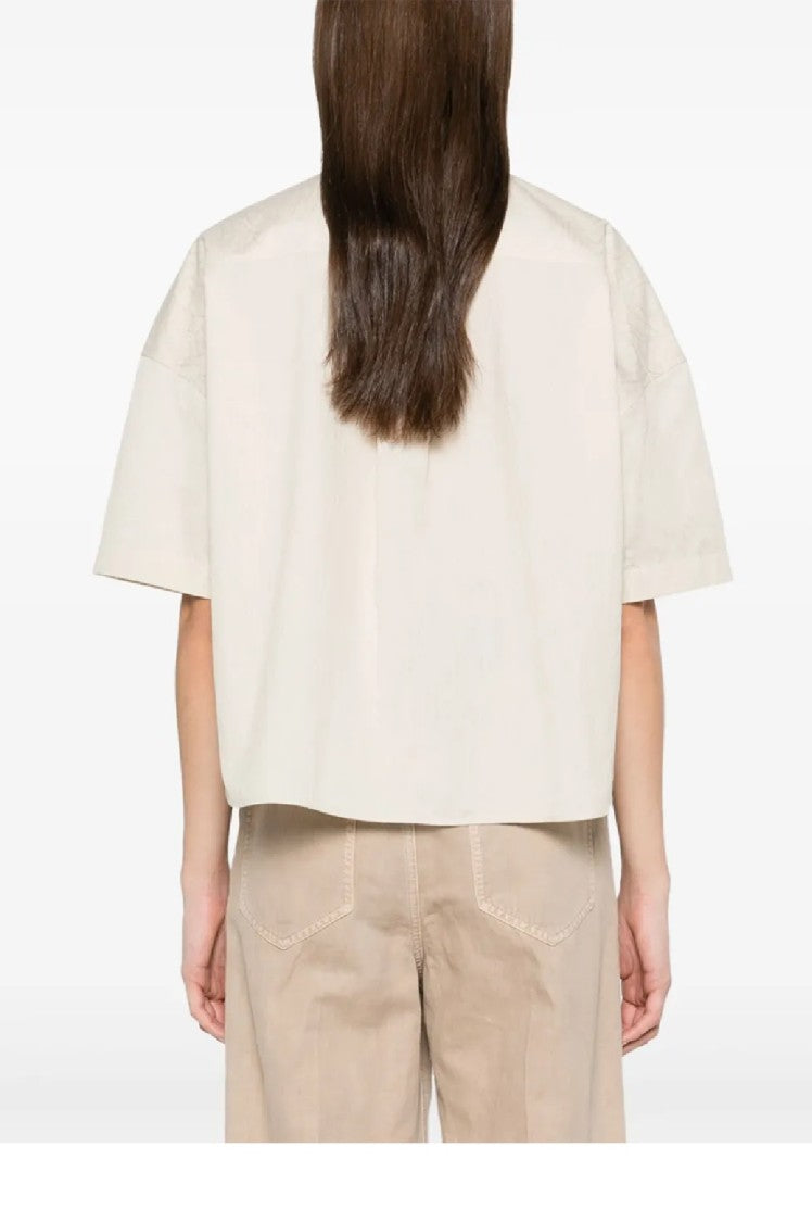 Brunello Cucinelli Short-Sleeved Relaxed Fit Shirt With Textured Fabric