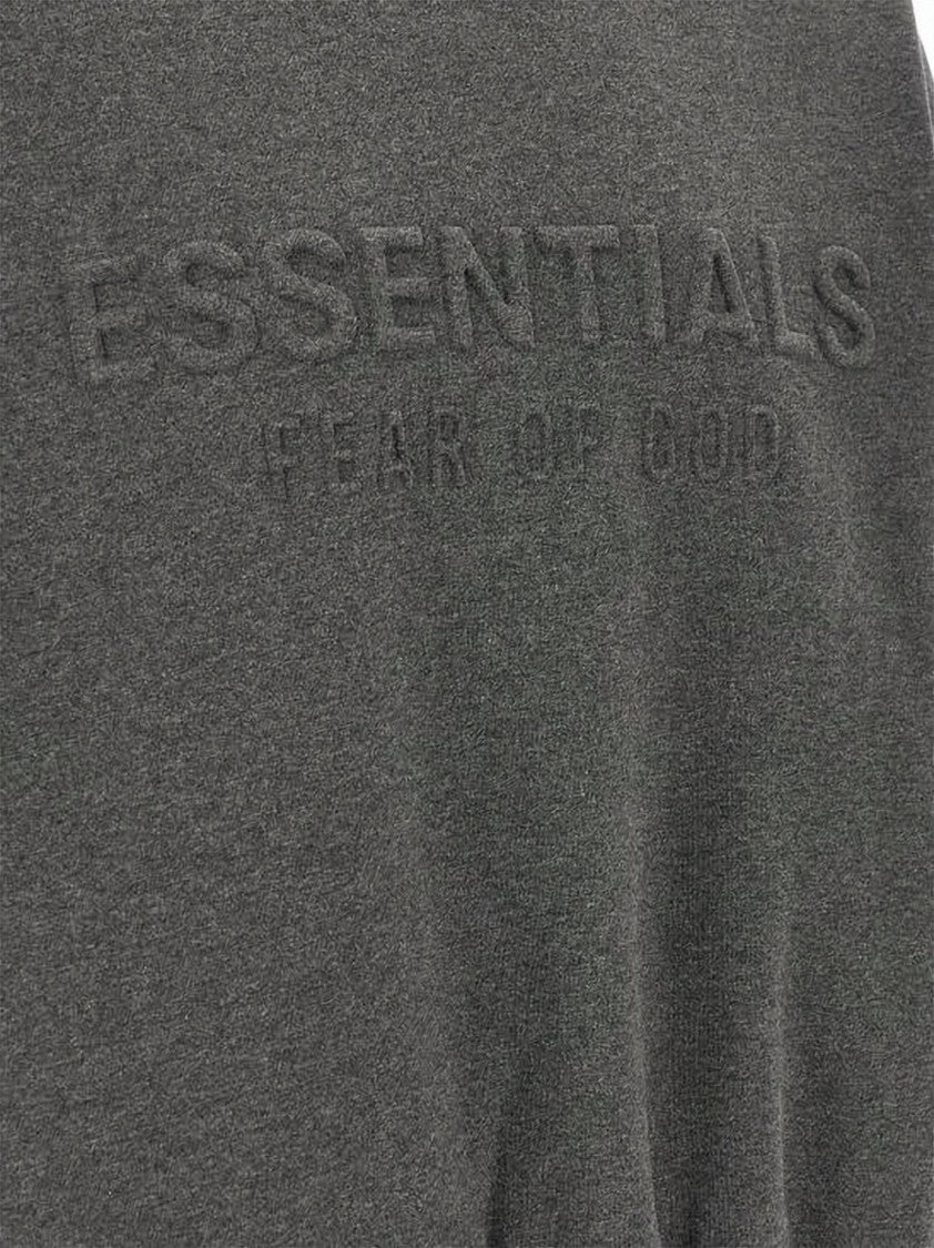 Fear Of God Relaxed Fit Cropped Hoodie With Tonal Embossed Logo