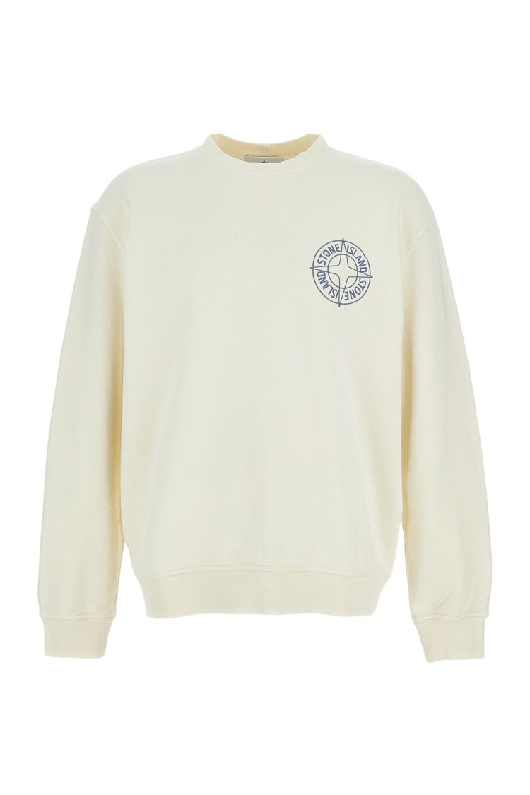 Stone Island Cotton Crew Neck Sweatshirt With Ribbed Details