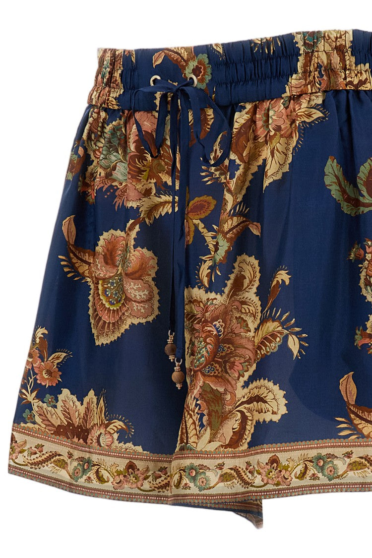 Zimmermann Multicolor Aster Relaxed Silk Shorts