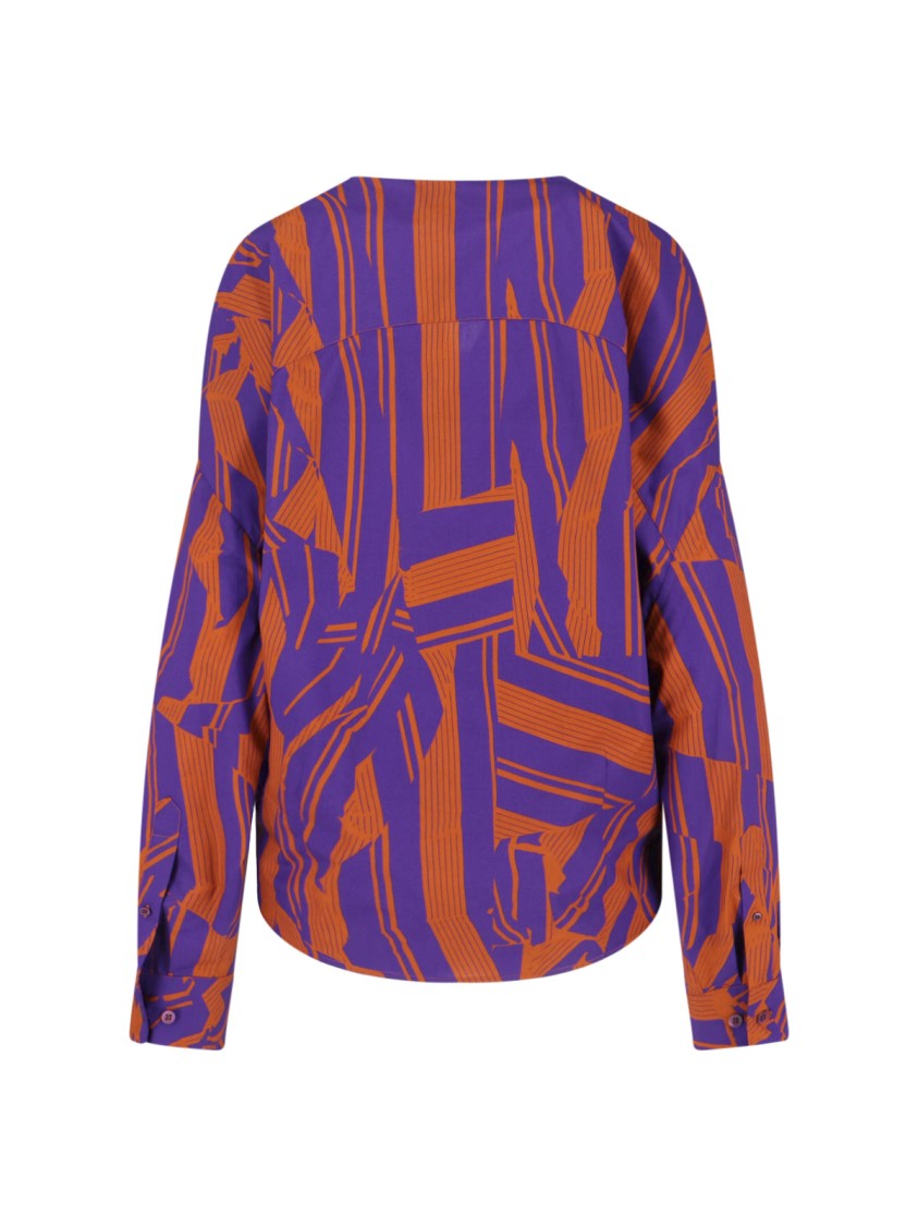 Dries Van Noten Vibrant Orange Button-Down Shirt With Structured Collar