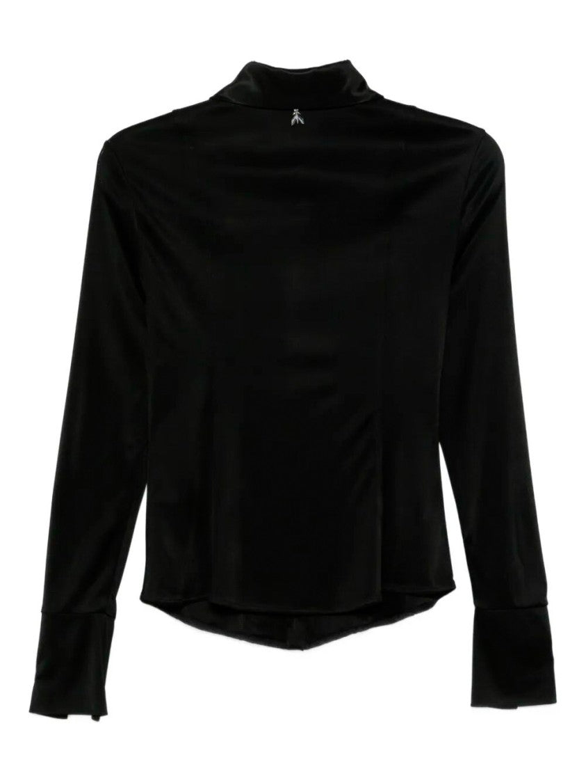 Patrizia Pepe Fitted Acetate Shirt With Classic Collar