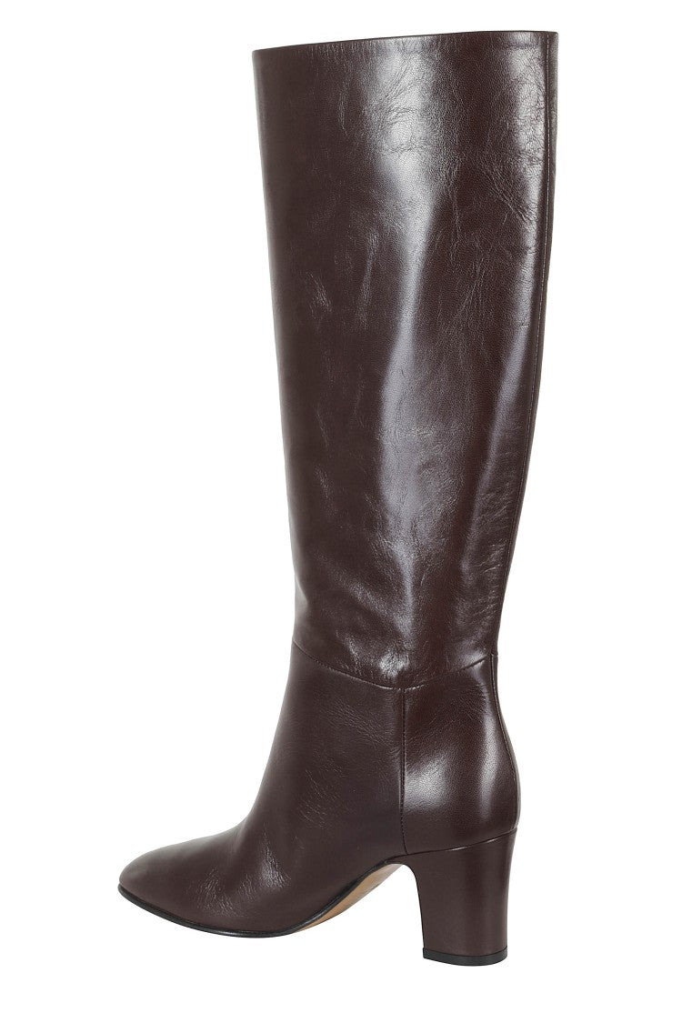 Alberta Ferretti Brown High Shaft Leather Sole Leather Boots