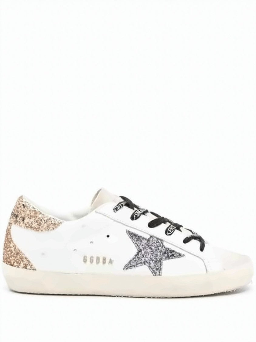 Golden Goose Distressed White Leather Sneakers