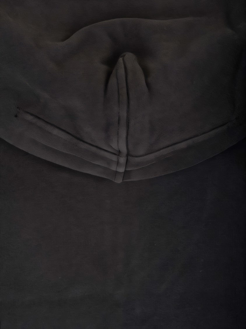 Stone Island Black Zip-Up Jacket With Spacious Hood