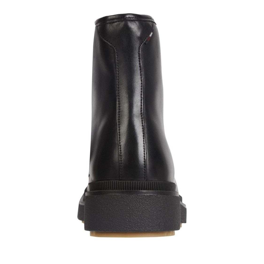 Tommy Hilfiger Black Cleated Lace-Up Leather Boots