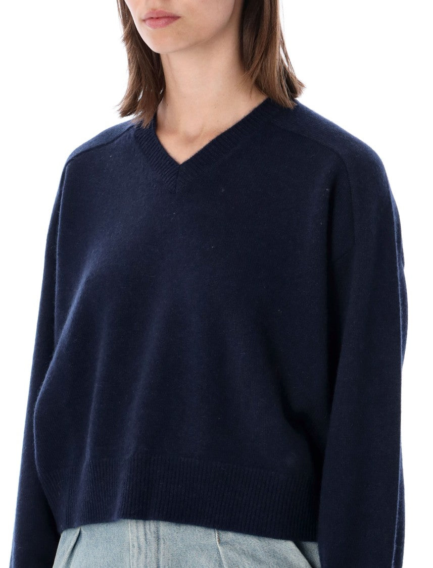 Loulou De Saison Anzor V-Neck Cashmere Boxy Sweater
