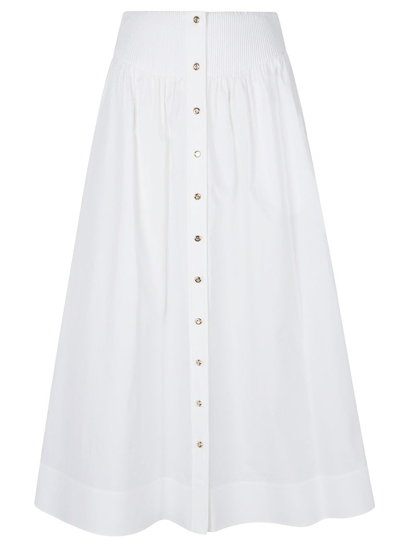 Tory Burch High-Waisted Midi Skirt With Pleated Detail