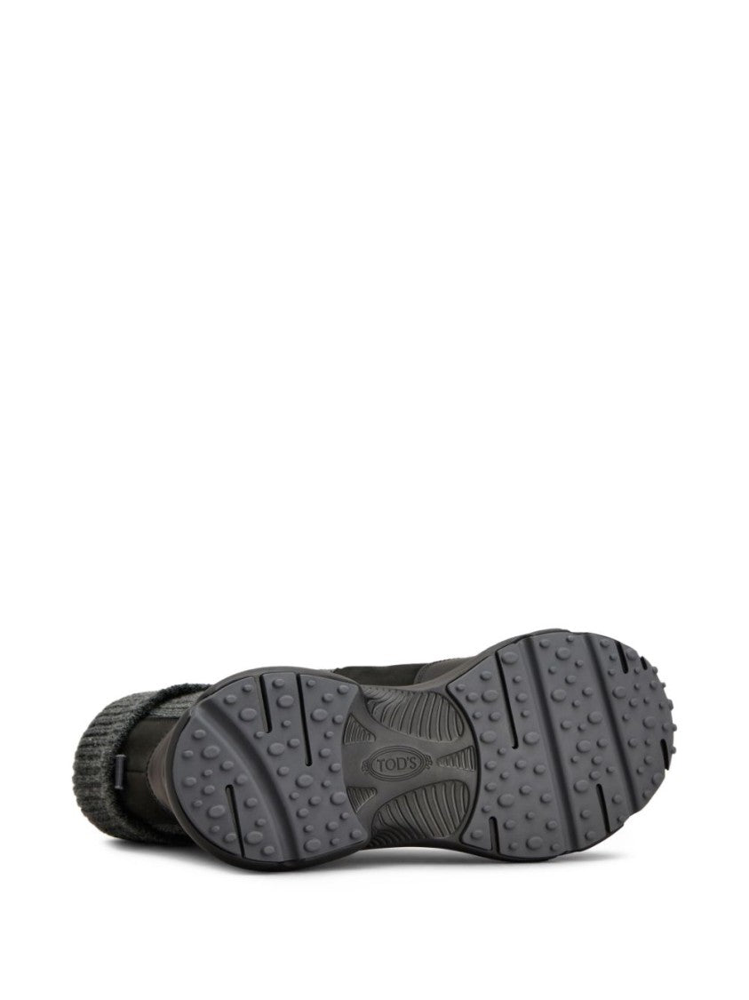 Tod's High Knitted Cuff Sneakers With Textured Upper And Chunky Sole
