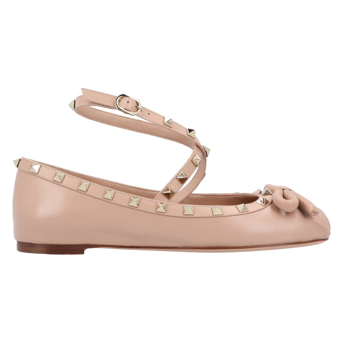 Valentino Rockstud Nappa Ballerinas Pink