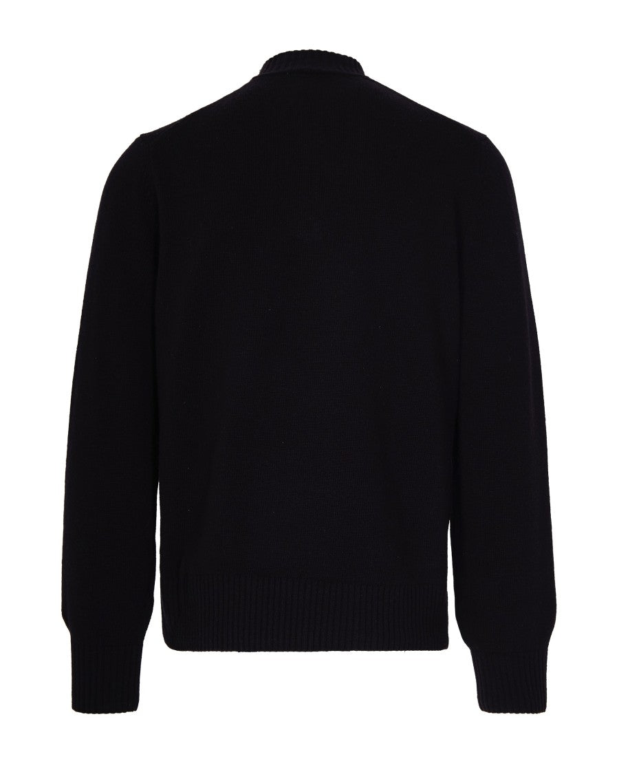 Lacoste High-Neck Carded Wool Sweater With Zipper