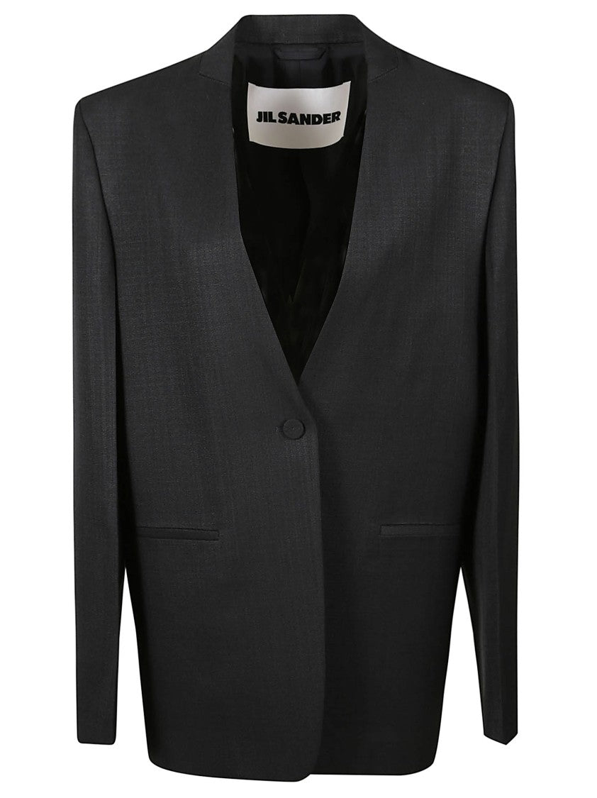 Jil Sander Tailored Black Women's Jacket With Structured Silhouette