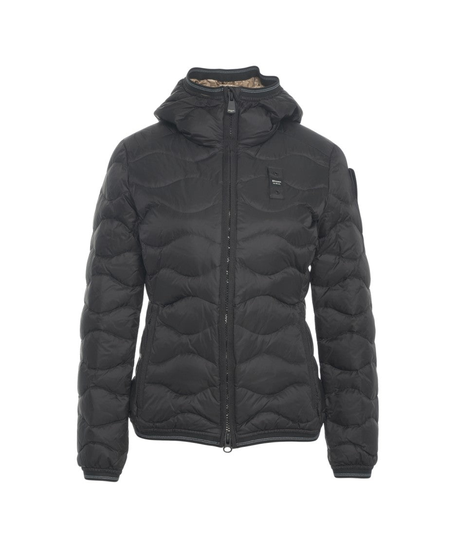 Blauer Wavy Quilted Down Jacket With Functional Hood