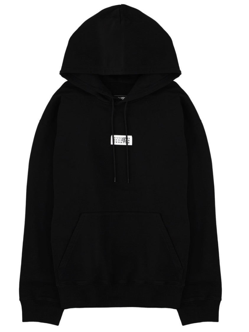 Mm6 By Maison Margiela Numeric Printed Hooded Cotton Sweatshirt