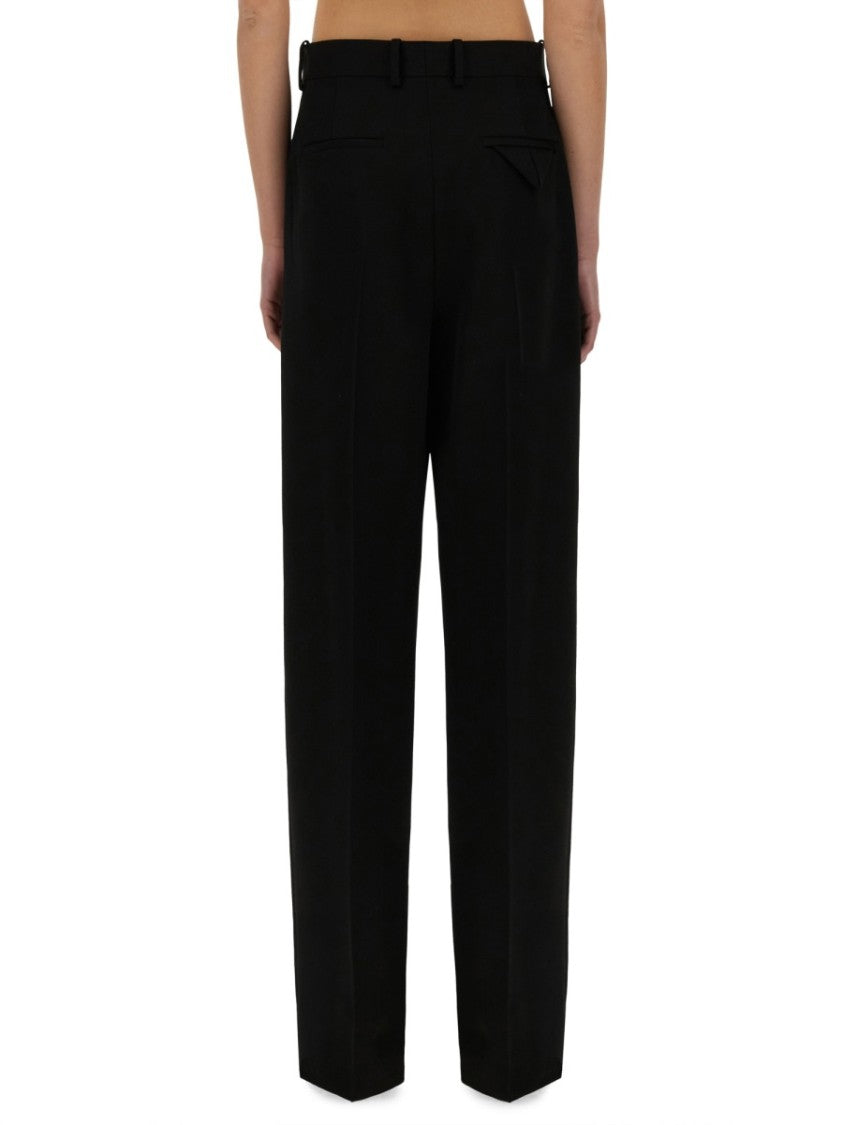 Bottega Veneta Wide-Fit Tailored Black Wool Pants