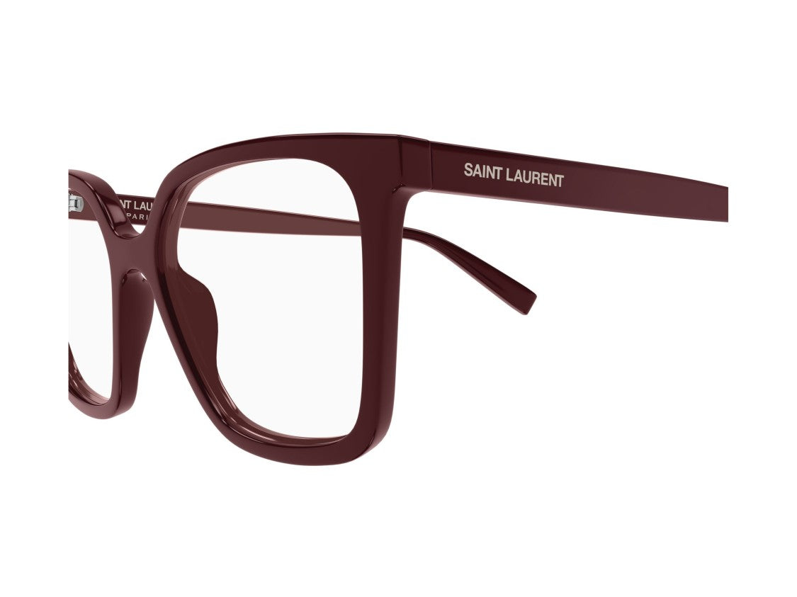 Saint Laurent Burgundy Sl 910 Acetate Oversized Square Eyeglasses