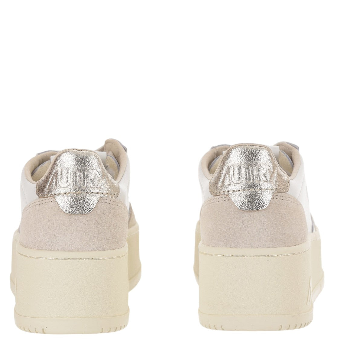 Autry Medalist Platform Low Leather Sneakers With Suede Inserts